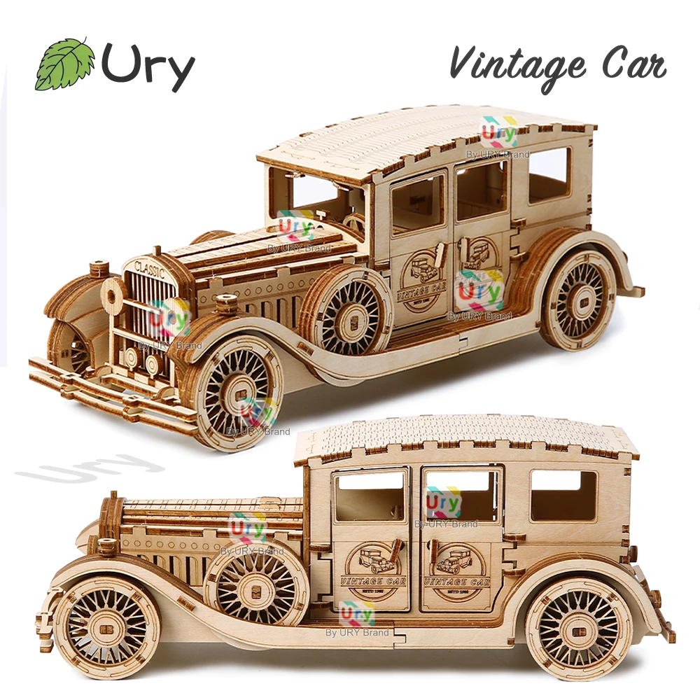Vintage Collectible Cars - Ury 3D Wooden Puzzle Retro Vintage