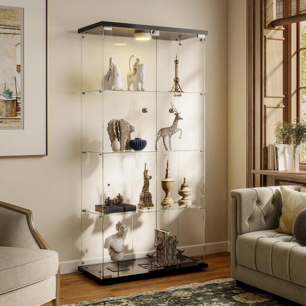 Display Cabinet with LED Light - Collectible & Vintage Dolls For Halloween review and price