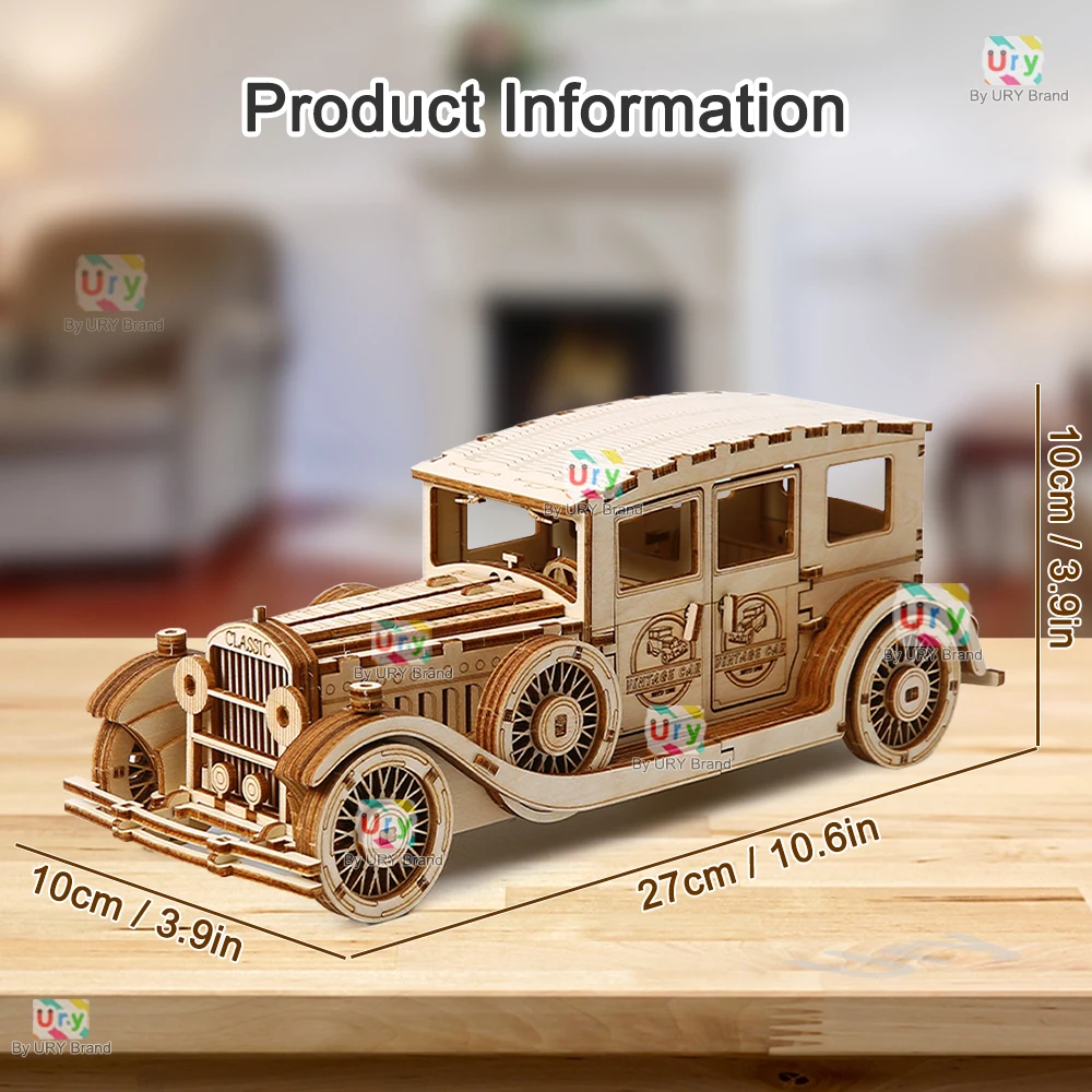 Ury 3D Wooden Puzzle Retro Vin - Vintage Collectible Cars review and price