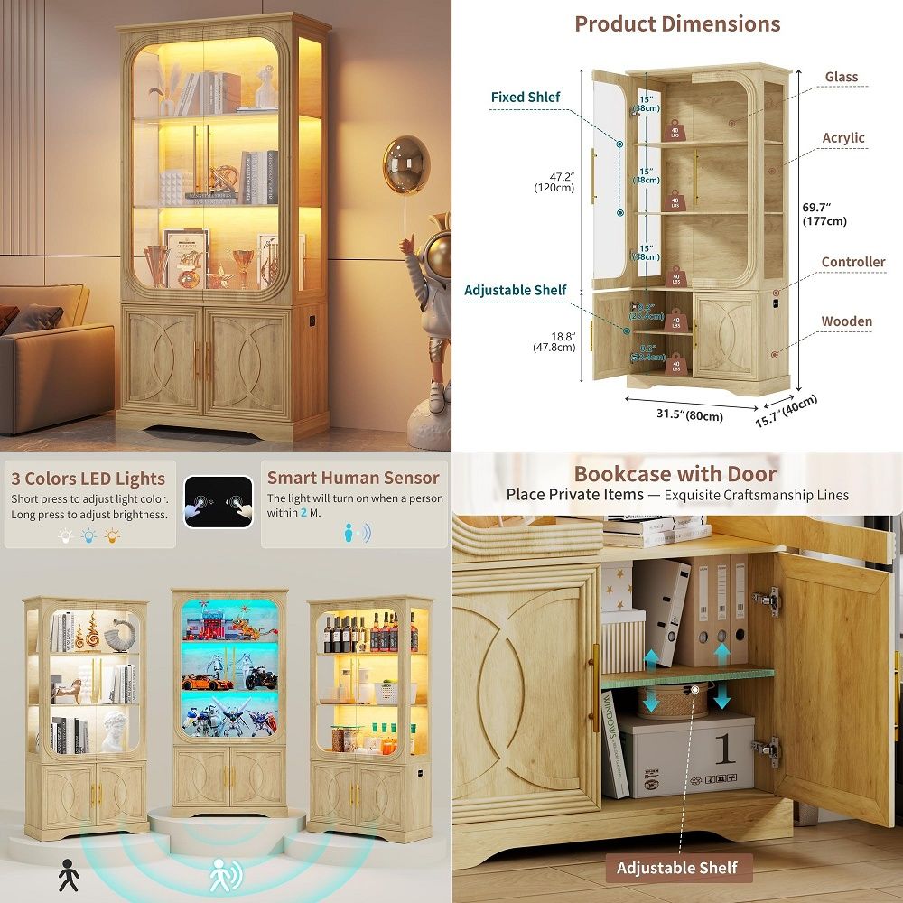 Display Cabinet with Glass Doo - Collectible & Vintage Dolls For Halloween review and price