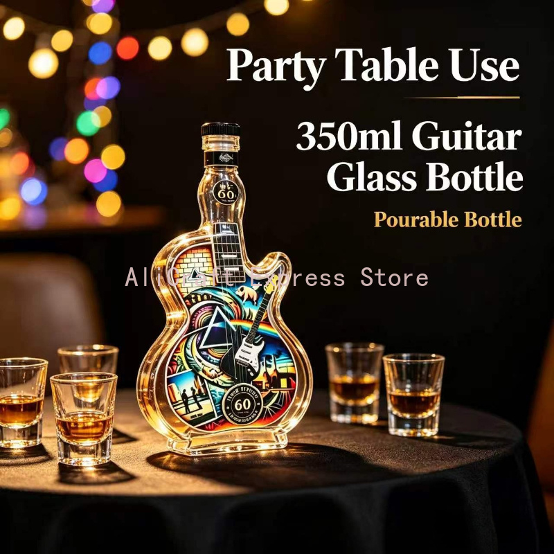 Vintage Rock Pattern Guitar Gl - Vintage Collectible Liquor Bottles review and price