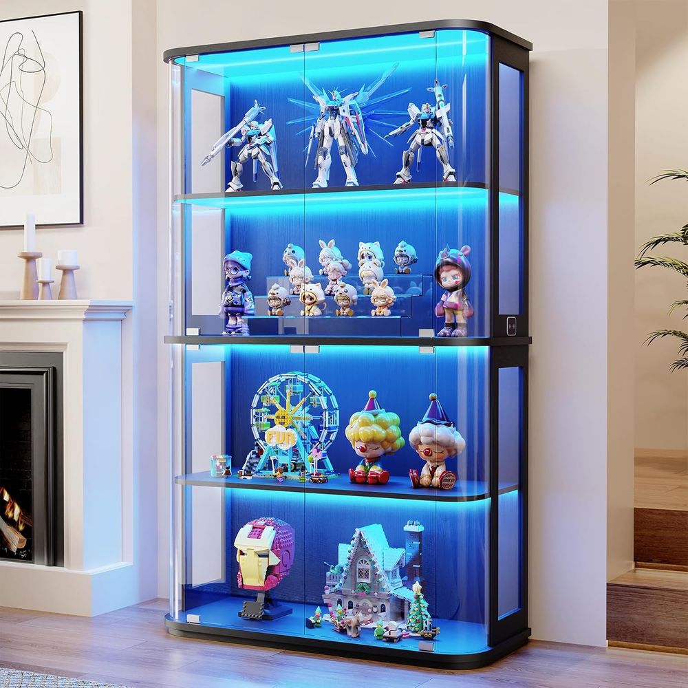 Large Rounded Display Cabinet  - Collectible & Vintage Dolls For Halloween review and price
