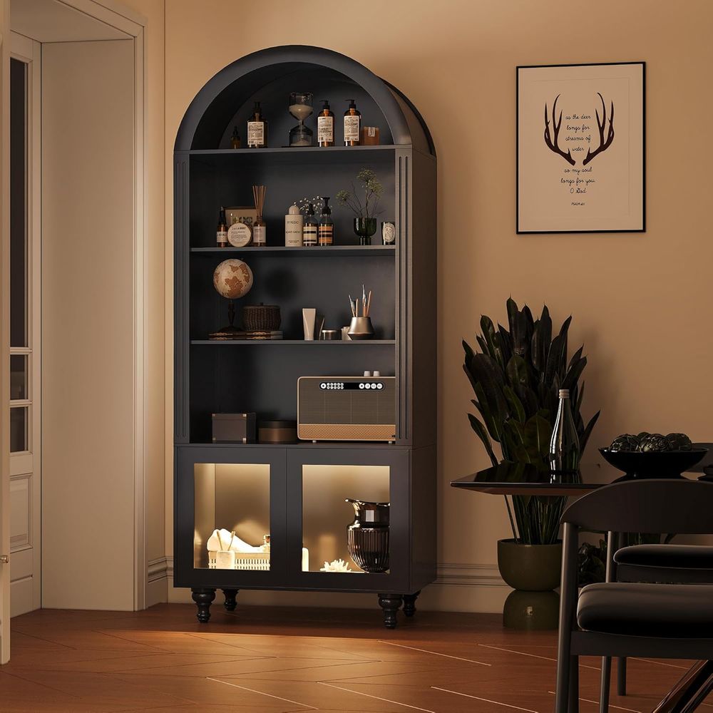 Wooden Arched Display Storage  - Collectible & Vintage Dolls For Halloween review and price
